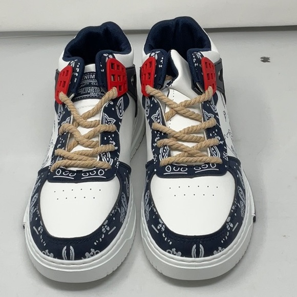 Men’s white and blue fashion sneakers, size 8.5 - Picture 4 of 9